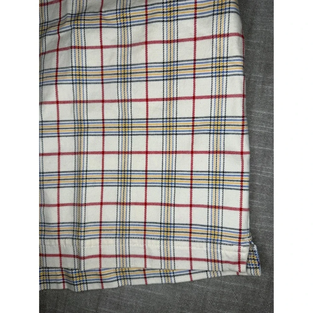 90s Vintage Lizgolf Liz Claiborne Plaid Shorts Womens 14 White Red Blue Yellow